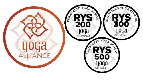 registered Yoga school certification logos.